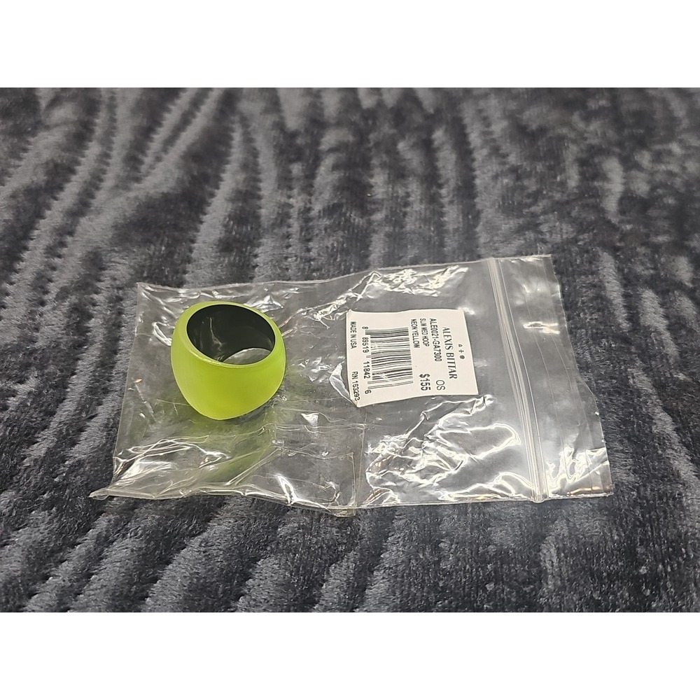 Alexis Bittar Rare  Lucite Neon Yellow Dome/ Bubble Ring